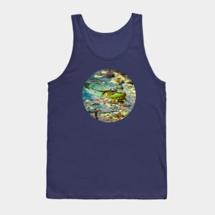 Happy Green Frog, Chilling In The Muck. Photograph Tank Top